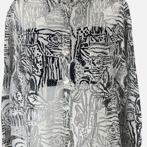 Chico’s size 1 vintage sheer long sleeve button down